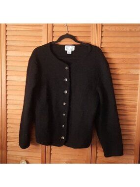 Tally-Ho Black Vintage 100% Wool Granniecore Businesscore Jacket Blazer Size 1X